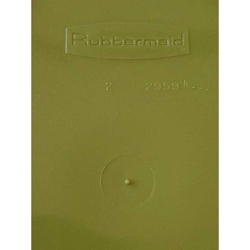 Vtg Rubbermaid Avocado Green Wastebasket 2959 Floral Trash Can Retro Decor 70s